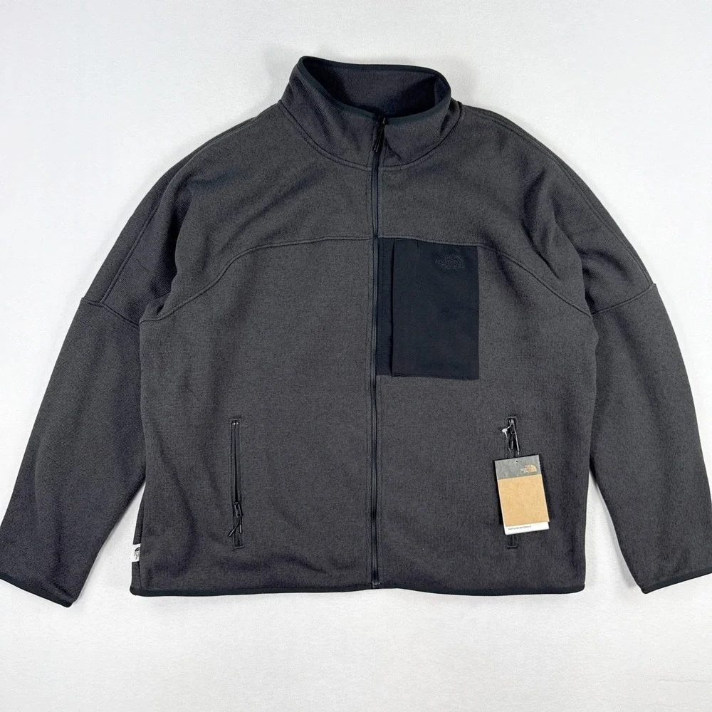 The North Face Front Range Fleece Jacket Size 3XL Men TNF Black Heather Full Zip